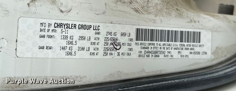 image for item OF9739 2011 Dodge  Grand Caravan handicap accessible van