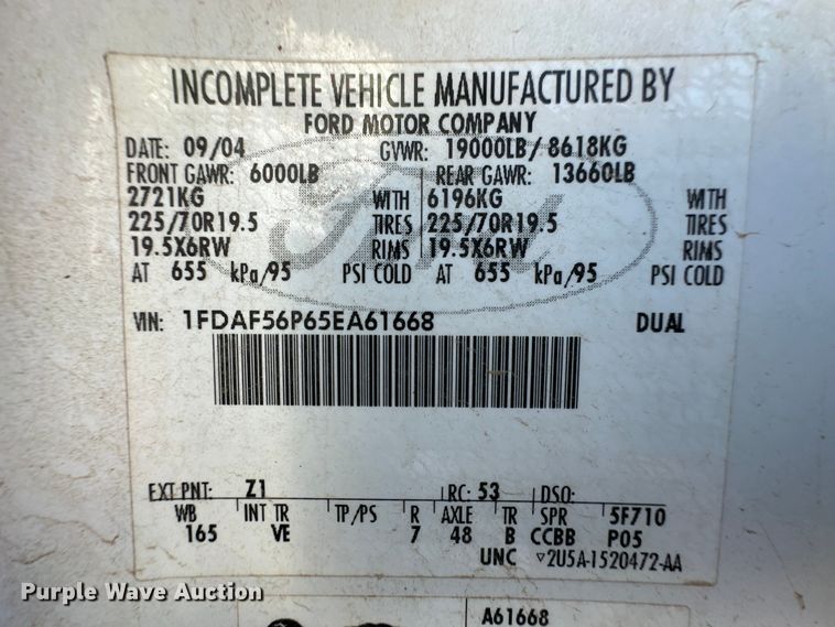 image for item OL9647 2005 Ford F550 Super Duty utility / service truck