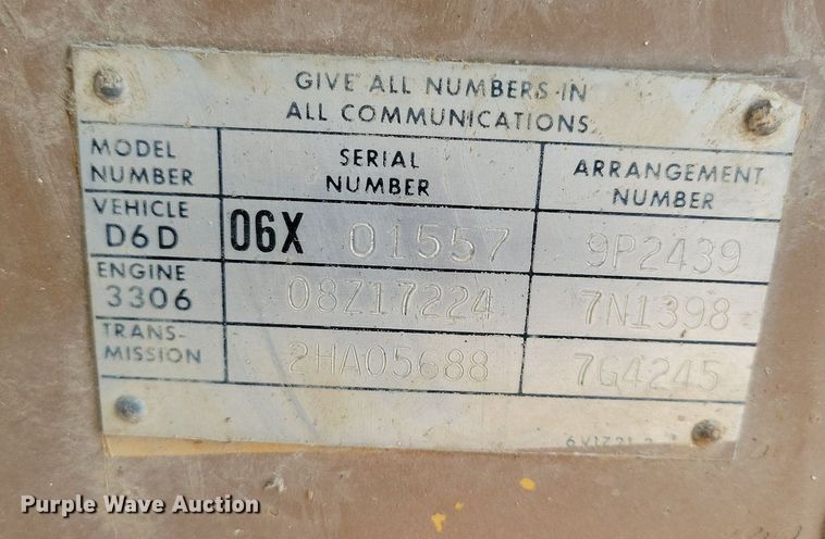 image for item DG0656 1983 Caterpillar D6D dozer