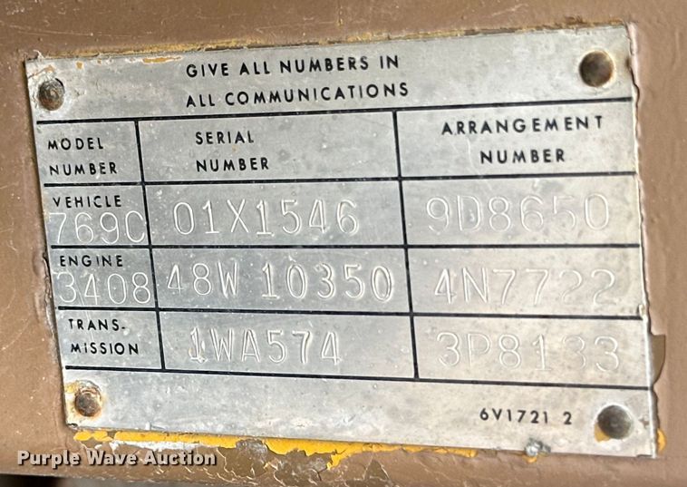 image for item DK6671 1980 Caterpillar 769C haul truck