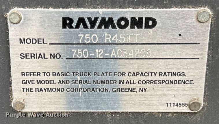image for item DL4472 Raymond 750 R45TT forklift