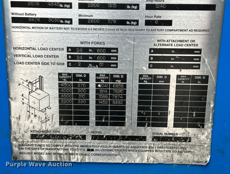 image for item DL4472 Raymond 750 R45TT forklift