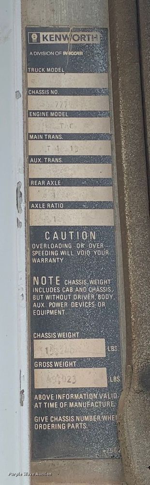 image for item DM7921 1985 Kenworth W900 dump truck