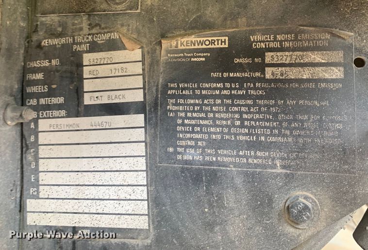 image for item DM7921 1985 Kenworth W900 dump truck