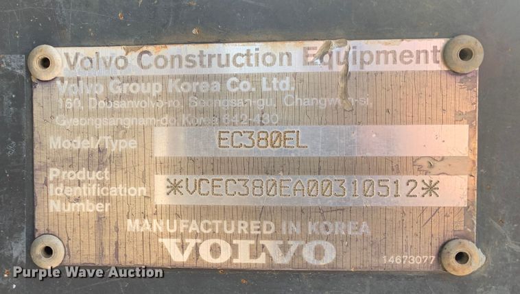 image for item DM7927 2015 Volvo EC380EL excavator