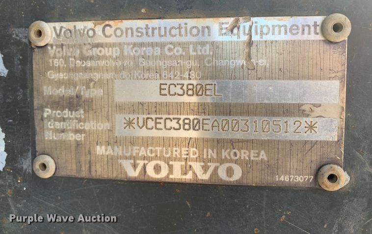 image for item DM7927 2015 Volvo EC380EL excavator