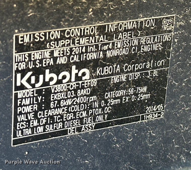 image for item DO6963 2014 Kubota  SVL90-2 tracked skid steer loader