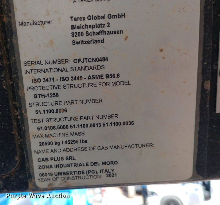 image for item DO6978 2021 Genie  GTH-1256  telehandler