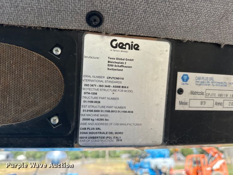 image for item DO6987 2019 Genie  GTH-1256 telehandler