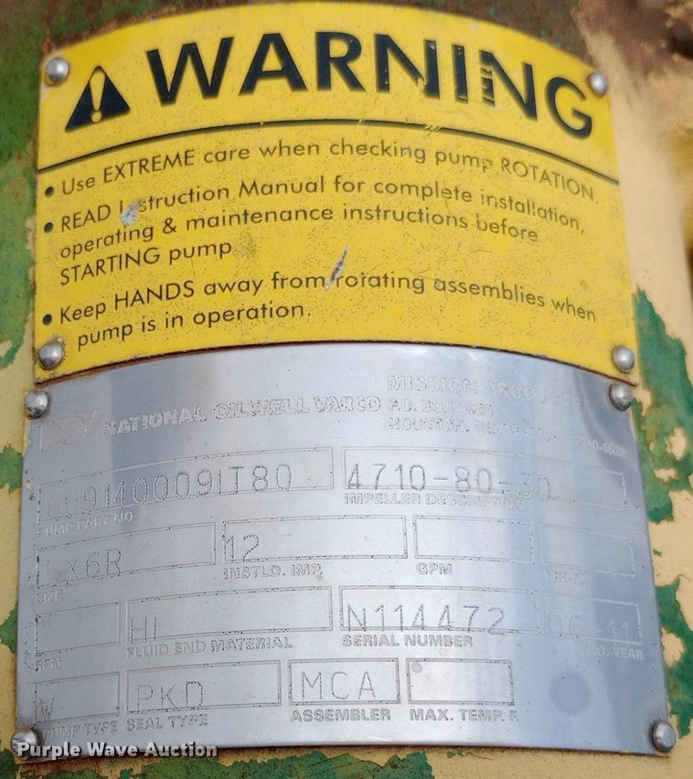 image for item DO7061 2011 Mission  pump trailer