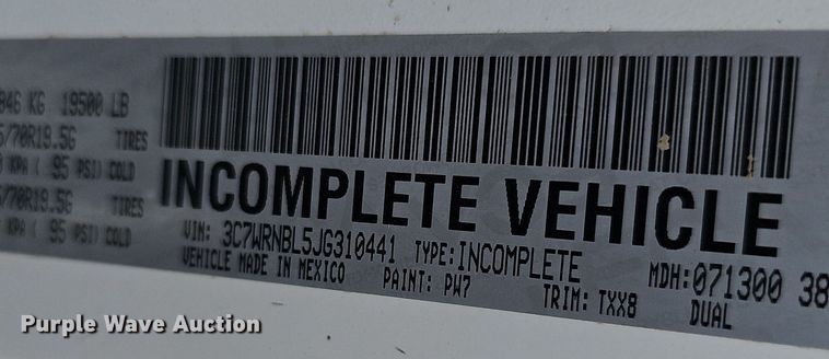 image for item DP0979 2018 Dodge Ram 5500HD utility / service truck