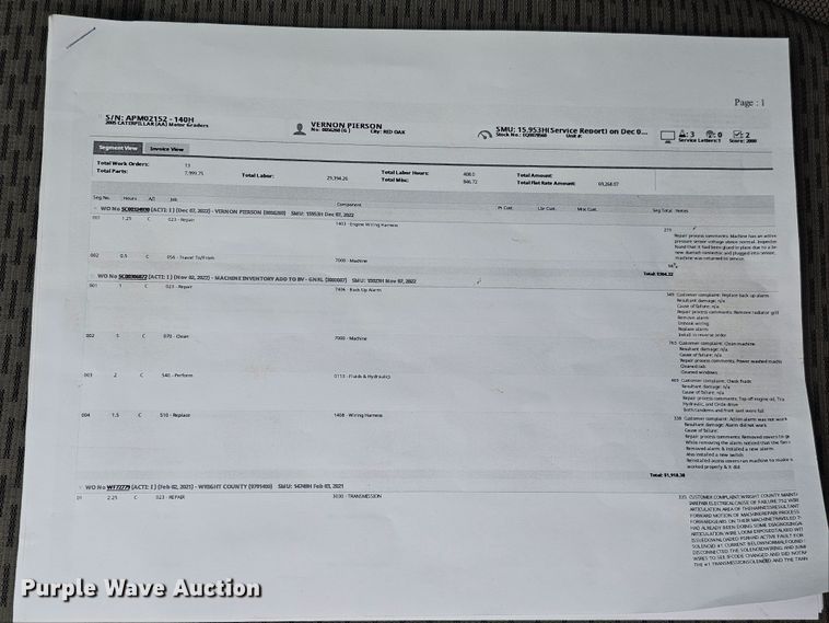 image for item DP0988 2005 Caterpillar 140H VHP Plus  motor grader