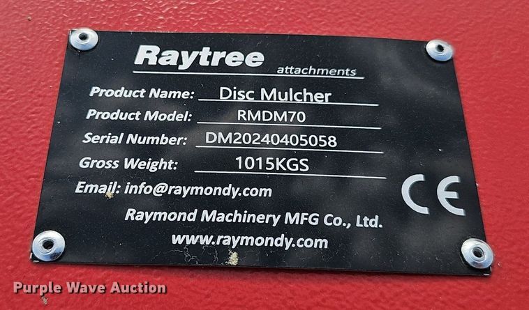 image for item DP1021 Raytree RMDM70 skid steer disc mulcher