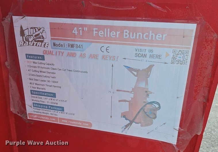 image for item DP1022 2024 Raytree RMFB41 skid steer feller buncher