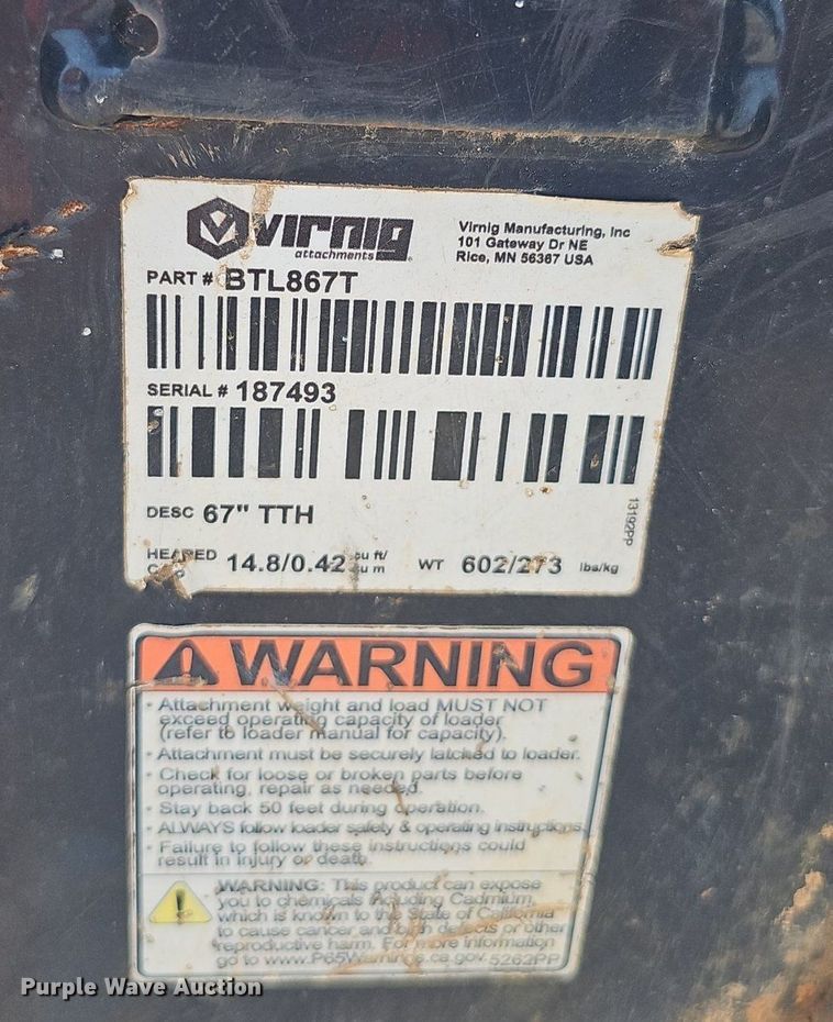 image for item DP1030 (2) skid steer buckets