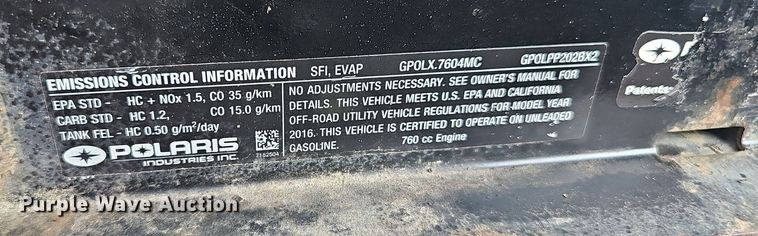 image for item DP1037 2016 Polaris Ranger utility vehicle