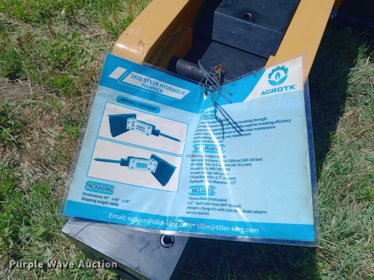 image for item DP1185 2024 Agrotk SSHH680A skid steer breaker
