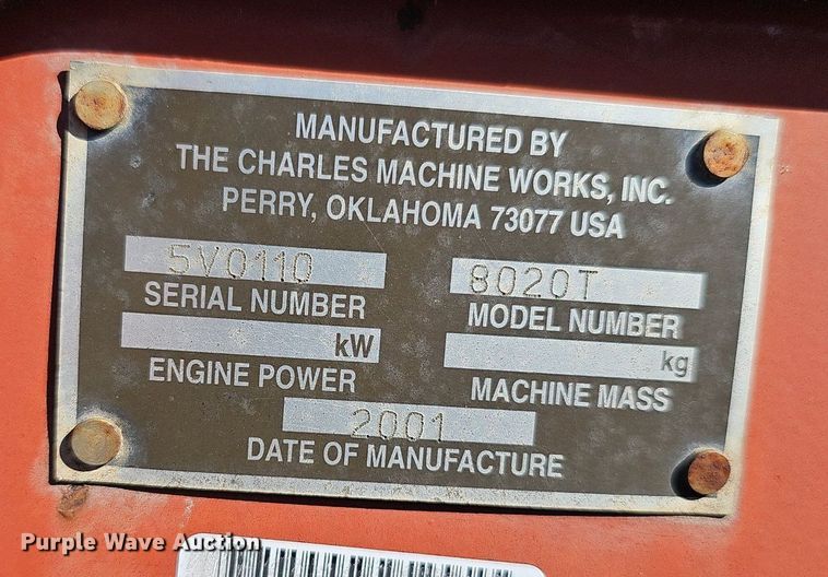 image for item DP6471 2001 DItch Witch 8020T cable plow