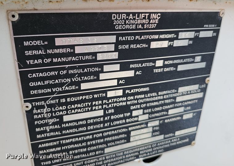 image for item DP6482 2005 Chevrolet C4500 bucket truck