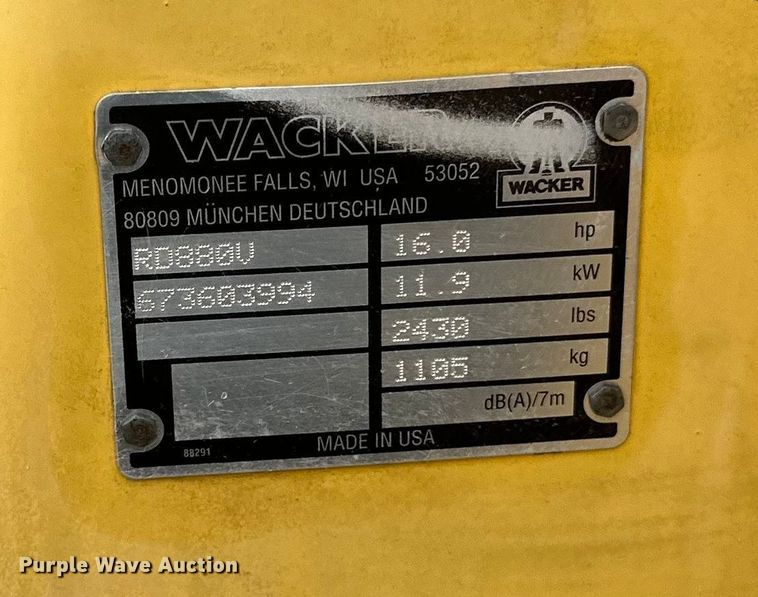 image for item DP8407 1997 Wacker RD880V double drum vibratory roller