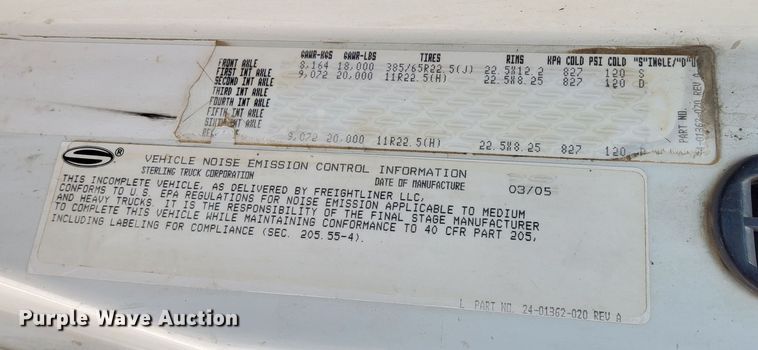 image for item DQ6130 2005 Sterling  crane truck