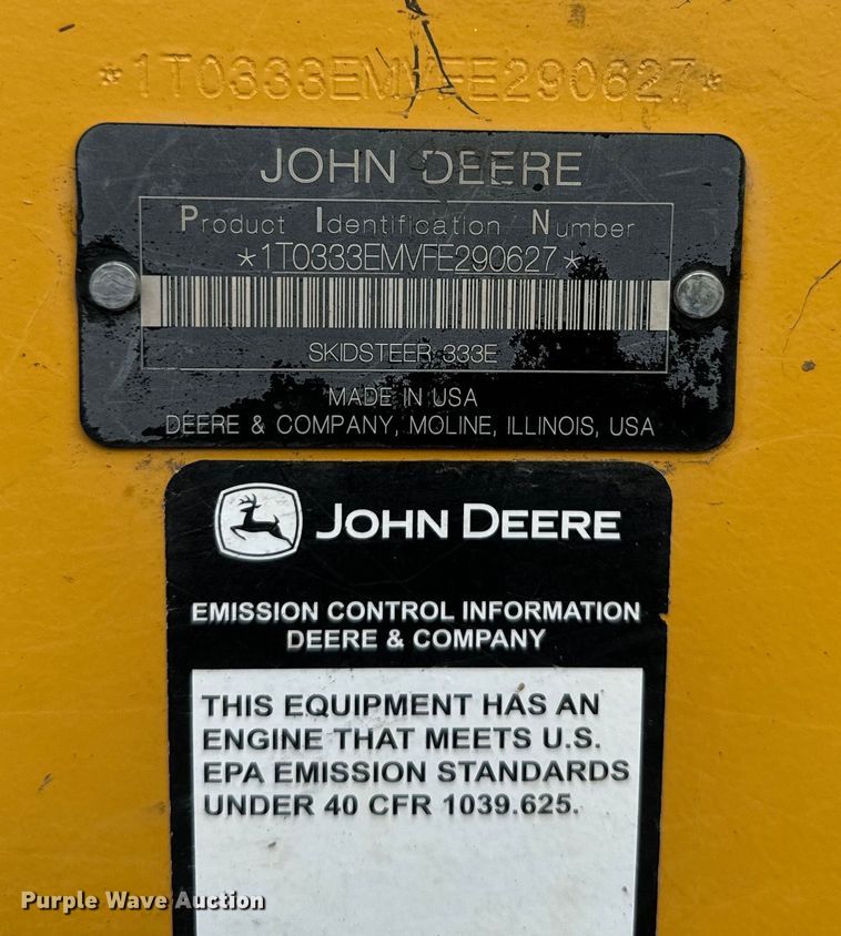 image for item DQ6822 2016 John Deere 333E tracked skid steer loader