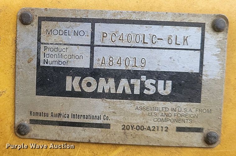 image for item DR4819 2000 Komatsu  PC400LC-6LK excavator