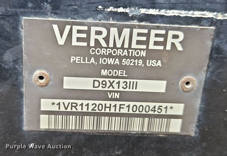 image for item DR8663 2015 Vermeer  D9X13III directional boring unit