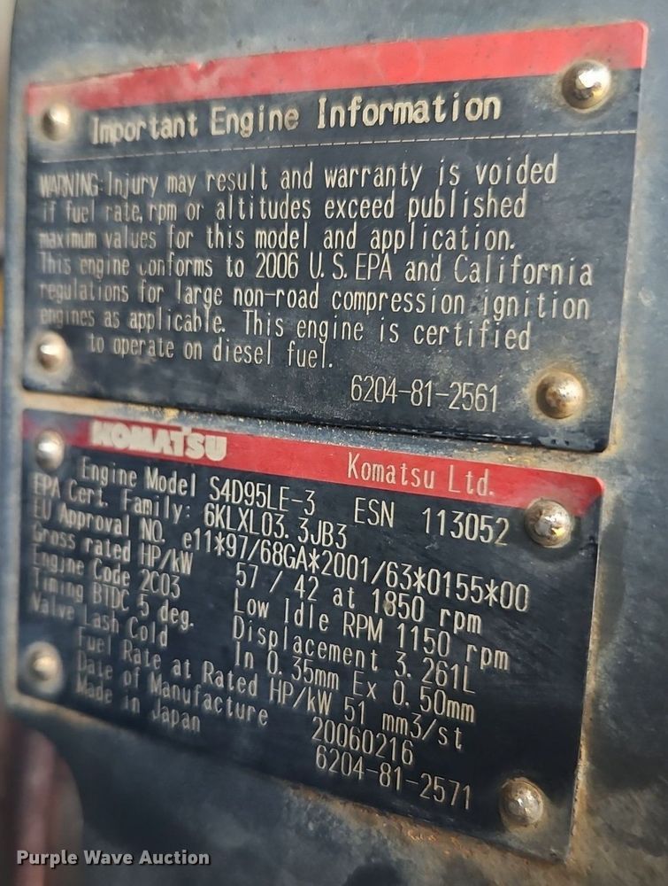 image for item DR8665 2006 Komatsu PC78MR-6 mini excavator