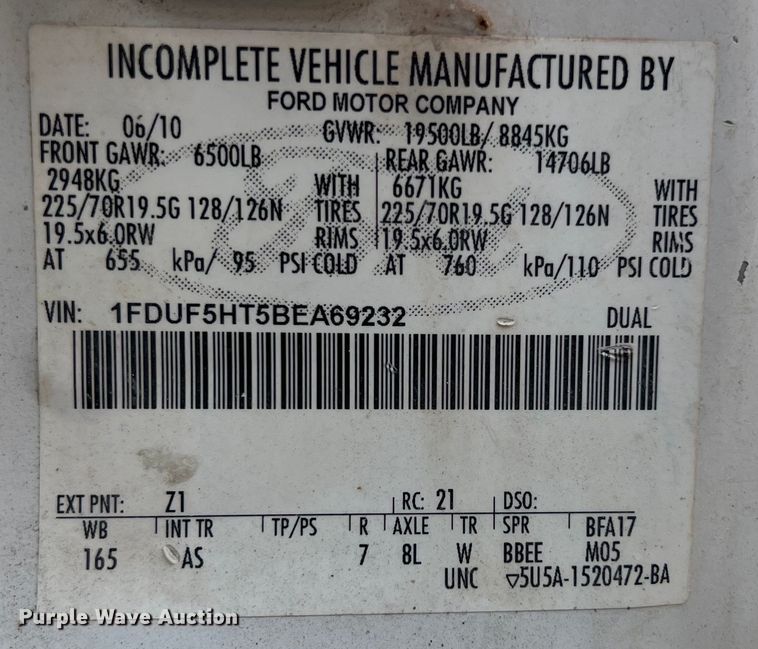 image for item DS3108 2011 Ford F550 Super Duty bucket truck