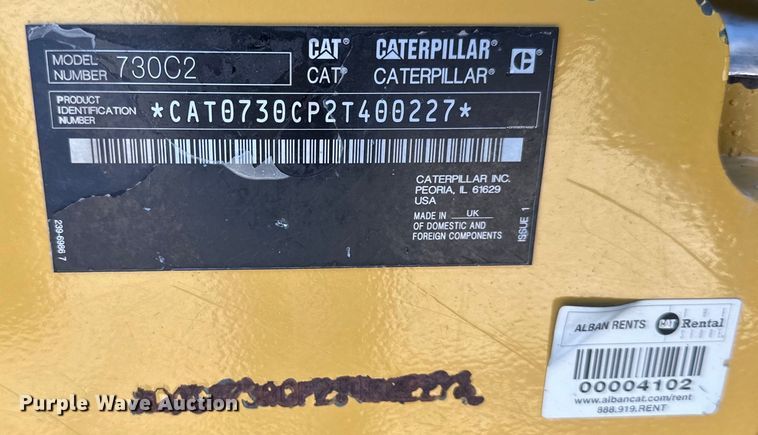 image for item DS4176 2016 Caterpillar 730C2 haul truck