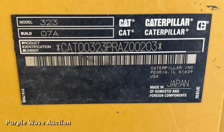 image for item DS4179 2018 Caterpillar  323 excavator