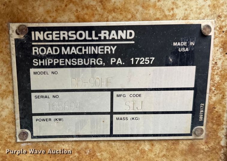 image for item DS5566 2000 Ingersoll Rand  DD 90HF  double drum vibratory roller