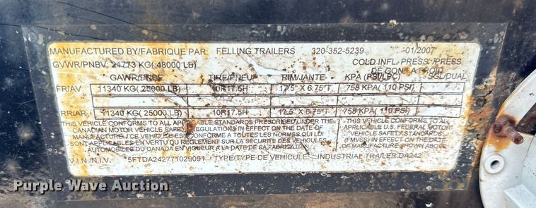 image for item DS5568 2007 Felling  DA242 equipment trailer