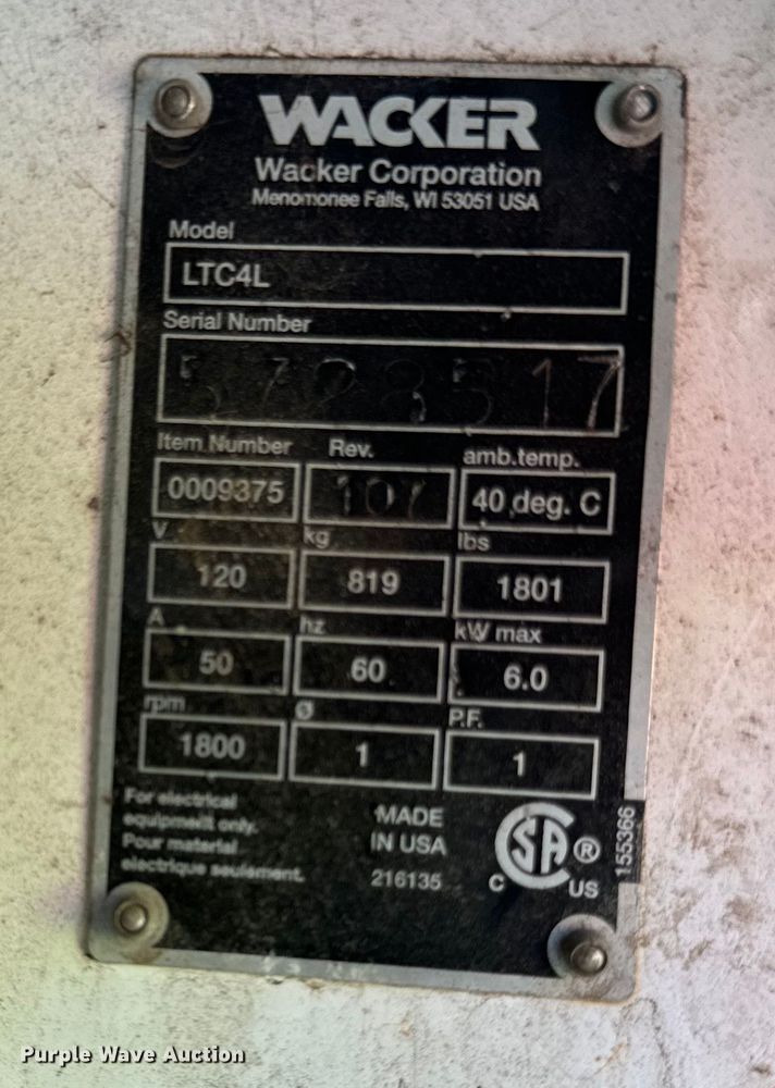image for item DS5575 Wacker LTC4 light plant
