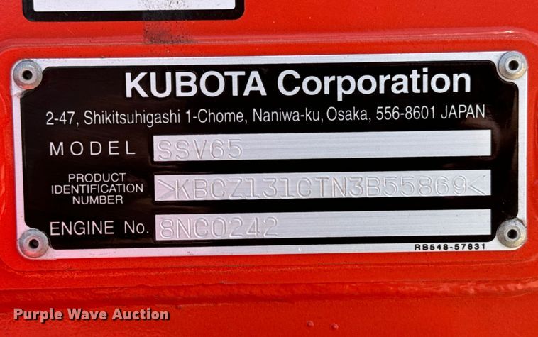 image for item DS7498 2022 Kubota  SSV65 skid steer loader