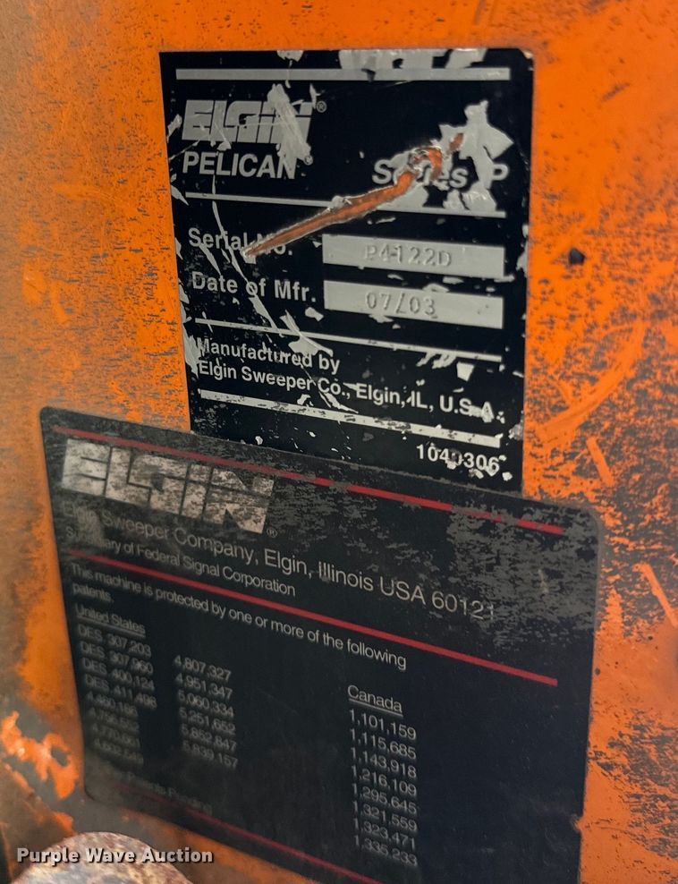 image for item DV5783 2003 Elgin  Pelican  street sweeper