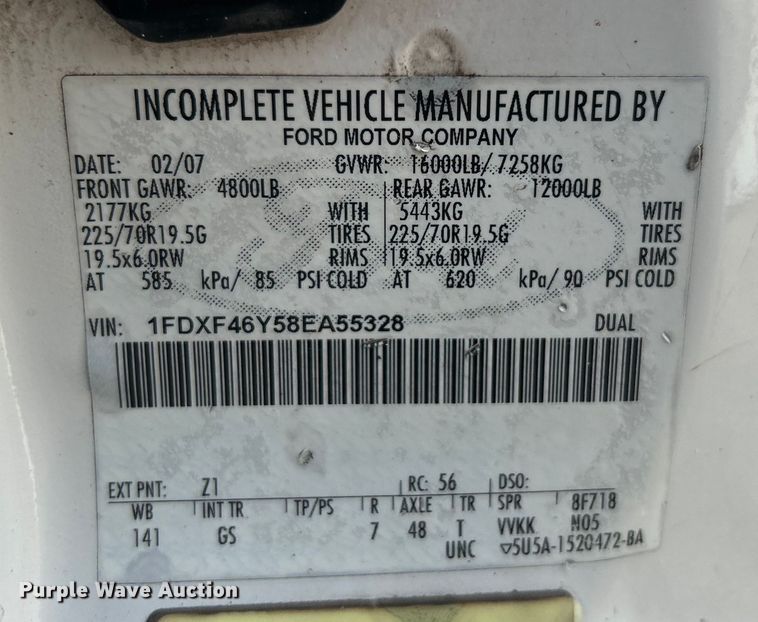 image for item EG0711 2008 Ford F450 Super Duty  bucket truck