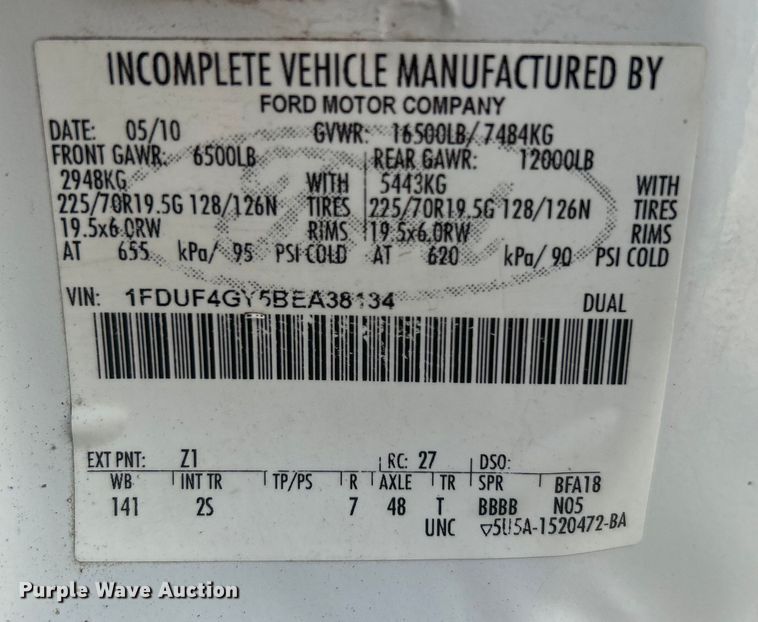 image for item EG0721 2011 Ford F450 Super Duty  bucket truck