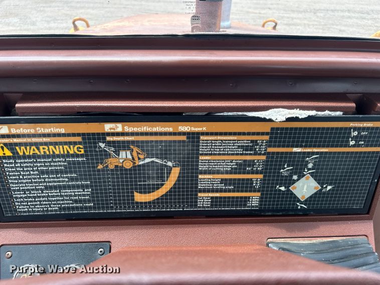 image for item EG0743 1991 Case 580 Super K backhoe
