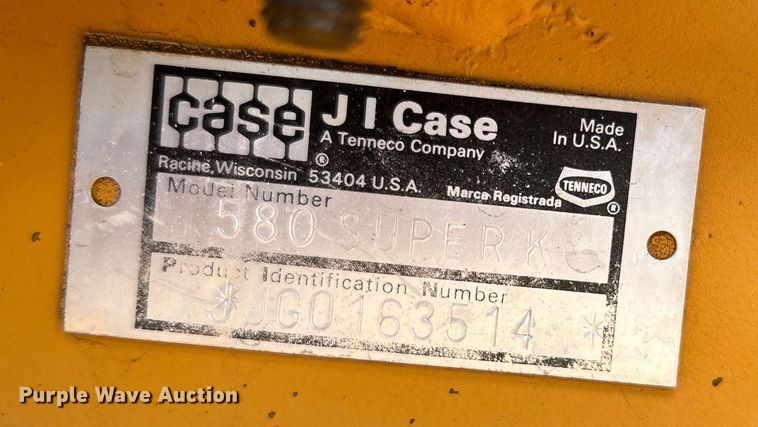 image for item EG0743 1991 Case 580 Super K backhoe