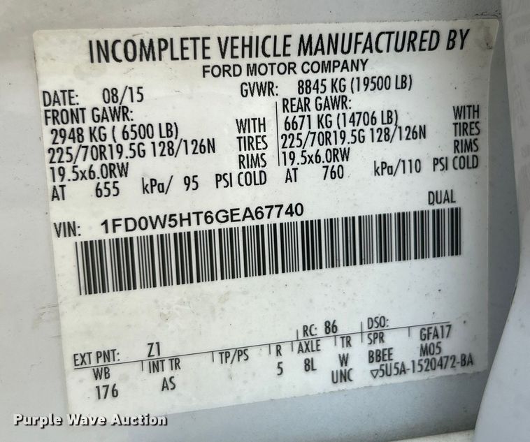 image for item EG0771 2016 Ford F550 Super Duty  Crew Cab utility / service truck