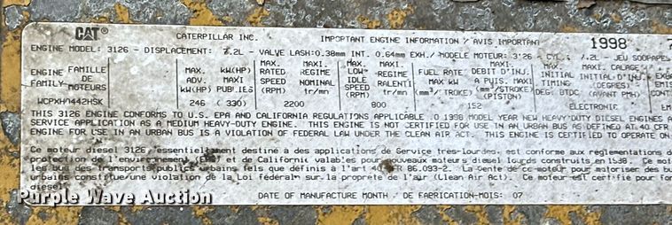 image for item EG1644 1999 Sterling  L-Line dump truck