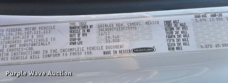 image for item EG1658 2014 Freightliner  108SD Crew Cab utility / service truck