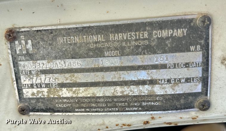 image for item EH6865 1975 International  Load Star 1800 dump truck