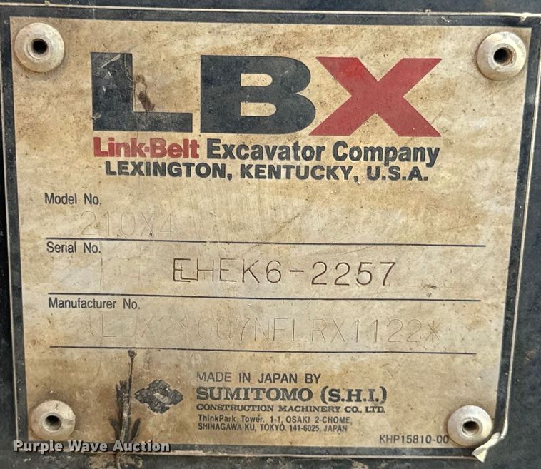 image for item EH6927 2016 Link-Belt 210X4 long reach excavator