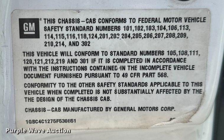 image for item EH6946 2005 Chevrolet  C4500 utility / service truck