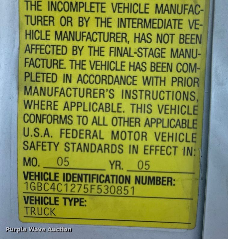 image for item EH6946 2005 Chevrolet  C4500 utility / service truck