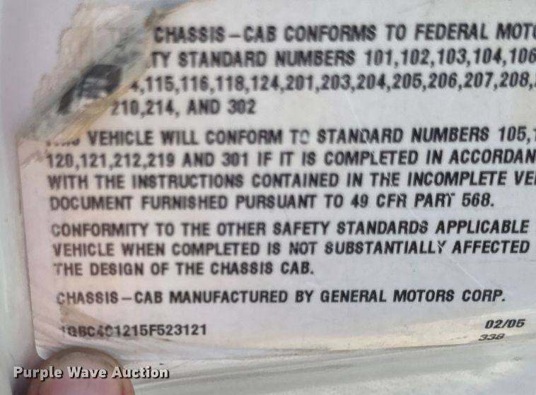 image for item EH6948 2005 Chevrolet  C4500 utility / service truck