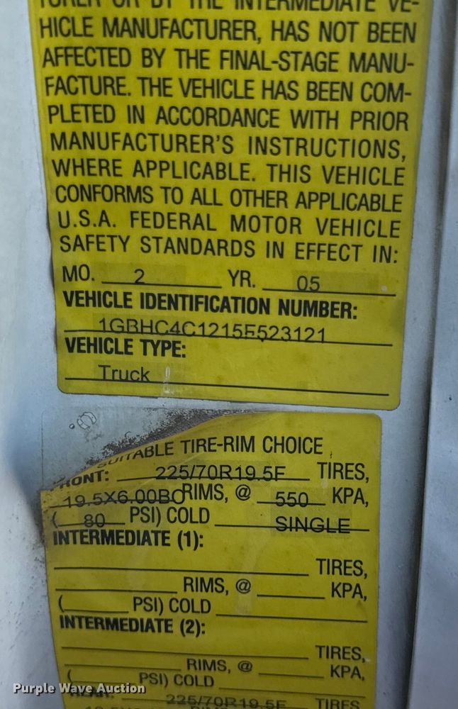 image for item EH6948 2005 Chevrolet  C4500 utility / service truck